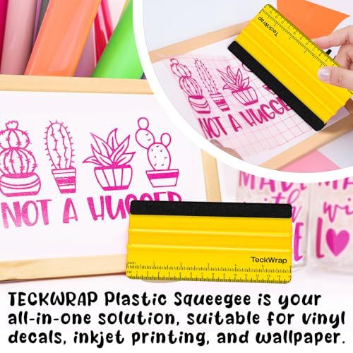 TECKWRAP Felt Squeegee Scraper Tool for Vinyl, Yellow, 6"x2.9" - color: 1pcs Yellow