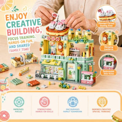 City Street View Building Blocks, Modular Architecture Model - color: Mint