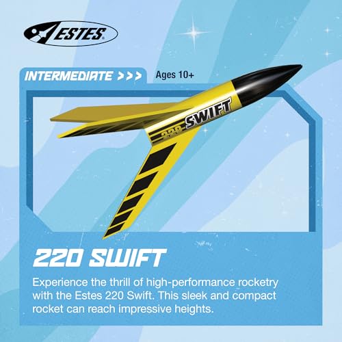 Estes 0810 220 Swift Rocket-Building Kit, Intermediate Flying-Rocket-Model Kit for Ages 10+