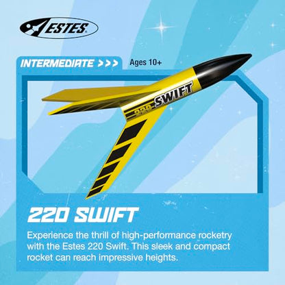 Estes 0810 220 Swift Rocket-Building Kit, Intermediate Flying-Rocket-Model Kit for Ages 10+