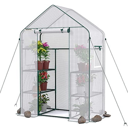 WORKPRO Portable Small Greenhouses(56"x 29"x 77") for Outdoor/Indoor - style: 56" L X 28" W X 77" H- Walk in Small