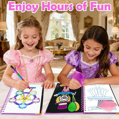 FUNNYB&G Foil Art Craft Kit for Kids, Sparkly Birthday Gift Toy for Girls - style: Amusement Park