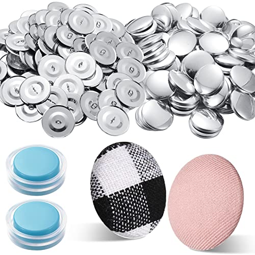 100 Sets Cover Buttons Kit with Tools - Size 60/1.5 Inch DIY Fabric Cloth Cover Buttons with Wire Backs - size: Size 60 / 1.5 Inch