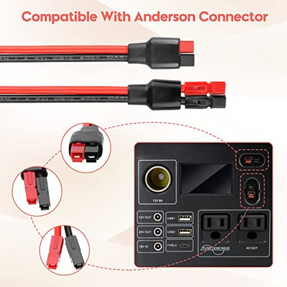 10AWG Solar Panel to Anderson Connector Adapter Extension Cable,1.6FT - size: 1.6FT