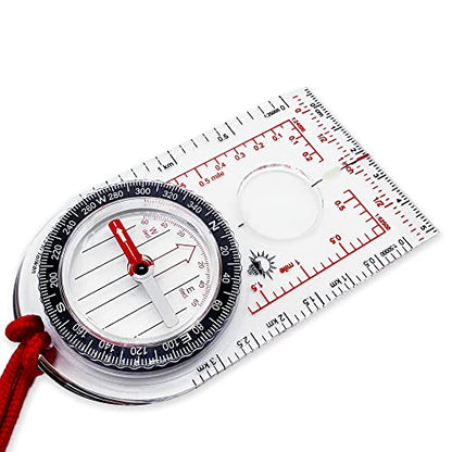Sun Company ProMap - Ultra Lightweight Baseplate Map Compass with Declination Scale - Accurate Orienteering Compass for Hiking, Backpacking, Camping, and Survival Navigation