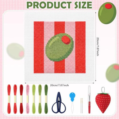XunYee 27 Pcs Martini 18 Mesh Needlepoint Canvas Kit for Beginners Adults - style: Martini