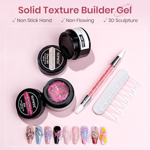 Nail Extension Gel Solid Builder Gel for Nails 3D Sculpture Gel - color: Clear&Pink Aurora