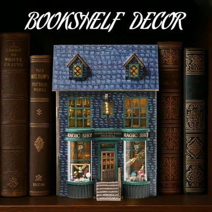 Flever Dollhouse Miniature DIY House Kit Creative Room with Furniture for Romantic Valentine's Gift (Magic Store) - color: Magic Store