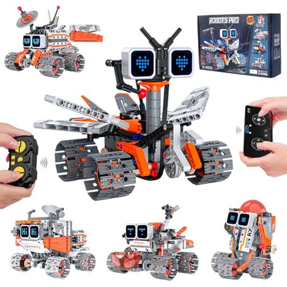 Robot Building Kit for Kids 8-12 STEM Coding Robot Toy 5-in-1