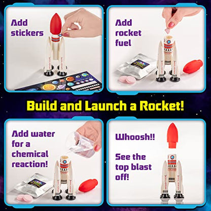 Original Stationery Space Science Kit, Solar System Kit with a Rocket, Outer Space Craft Stickers and More to Make a Moon Spinner and a Solar System, Fun Gift Idea, Toys for Boys and Girls, Ages 6-14