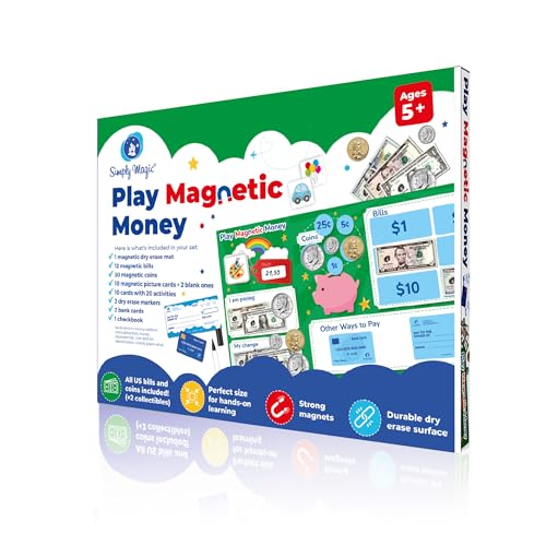 Simply magic 70 PCS Magnetic Money for Classroom - Play Money for Teaching