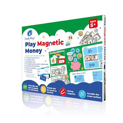 Simply magic 70 PCS Magnetic Money for Classroom - Play Money for Teaching