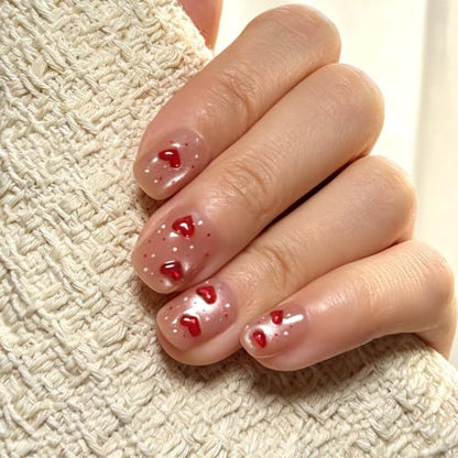 6 Packs (144 Pcs) | Reusable Press on Nails | cute nails | 6-Style Bundle | 12 Sizes | Each Style 24 Pcs | Micro Dot & Cherry - color: Micro Dot & Cherry
