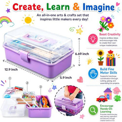 Arts and Crafts Supplies for Kids - Toddler Crafts Kits with Glue Stick - size: Storage Box Set (Extra Large)