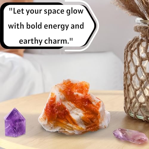 Amazing Gemstone Vanadinite Crystals and Healing Stones Mineral Specimen - Semi Precious Gem Stones - Healing Crystals Geode Clusters for Meditation, Chakra Balance, and Energy (S) - color: Vanadinite, size: Small