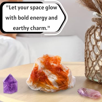 Amazing Gemstone Vanadinite Crystals and Healing Stones Mineral Specimen - Semi Precious Gem Stones - Healing Crystals Geode Clusters for Meditation, Chakra Balance, and Energy (S) - color: Vanadinite, size: Small