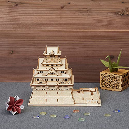 Osaka Castle Wooden Architecture 3D Puzzle - Fun DIY Wood Craft Kits - Ideal Gift for Birthdays and Party Favors - style: Osaka Castle