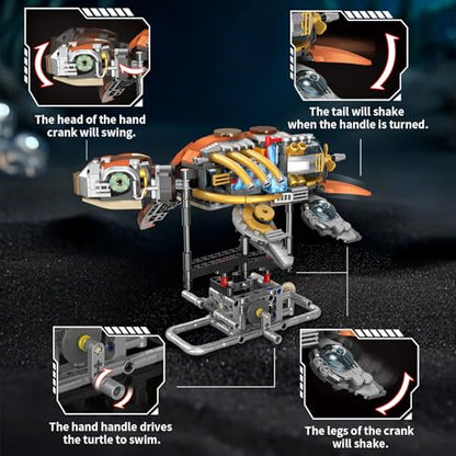 Mechanical Turtle Building Set with LED Lights for Kids,Boys 8-12+ - color: Sea Turtle