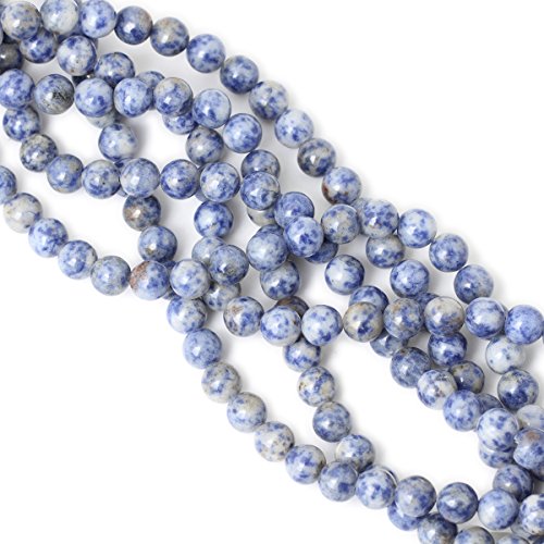 35PCS 10mm Natural Blue White Sodalite Gemstone Round Loose Beads for Jewelry Making 1 Strand 15" - color: Blue White Sodalite, size: 10mm