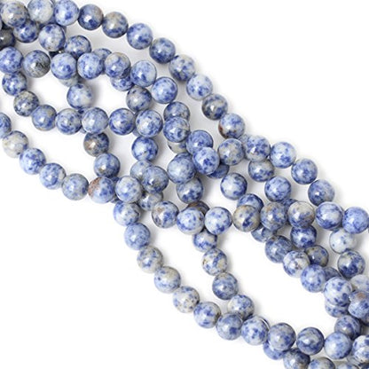 35PCS 10mm Natural Blue White Sodalite Gemstone Round Loose Beads for Jewelry Making 1 Strand 15" - color: Blue White Sodalite, size: 10mm