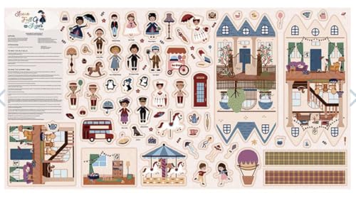 Riley Blake A Spoonful of Sugar Mary Poppins Storybag Felt Panel by Jennifer Long of Sew A Story | 36.5” x 69.5” | DIY Felt Dolls & Playmat Bag Kit | Quilting, Crafting