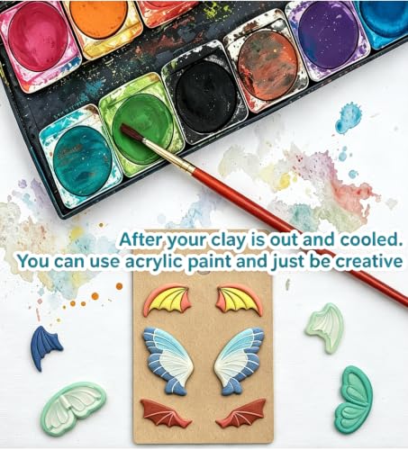 beinkmake 14Pcs Wings Polymer Clay Cutters Angel Wing Clay Earrings Cutters for Adults Bat Butterfly Dragon Wing Cute Polymer Clay Cutter for Jewelry Earrings Making Birthday Party DIY Supplies - style: Wing