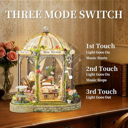Book Nook Kit DIY Miniature House 3D Wooden Puzzle - Rose Manor - color: Rose Manor