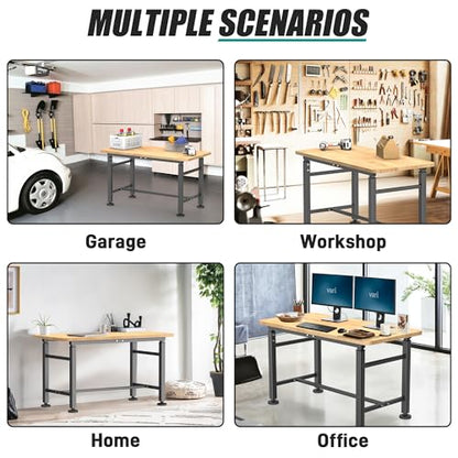 EVERHANGER Workbench for Garage, Heavy Duty Adjustable Height Work Table - size: Large