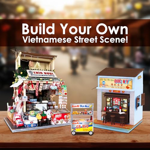 Vietnam DIY Miniature Kit - Asian Noodle House - Tiny Diorama Building Kits, Craft Hobby Gifts for Teens and Adults