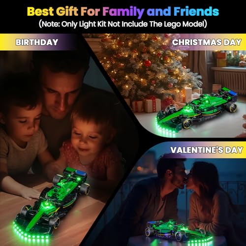 Upgraded Led Light Kit Compatible with Lego Aston Martin Aramco F1 AMR24 Race Car Building Set, Lights Decoration Compatible with Lego 77245 (Model Not Included) - style: Classic Version 77245