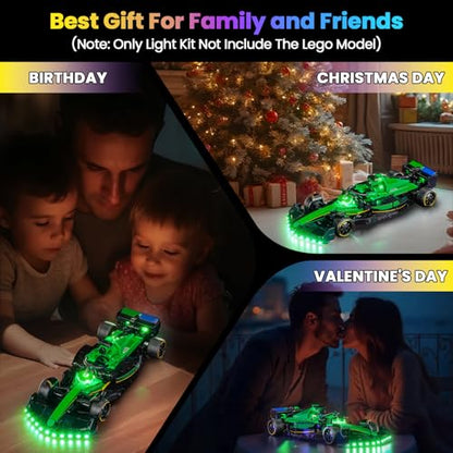 Upgraded Led Light Kit Compatible with Lego Aston Martin Aramco F1 AMR24 Race Car Building Set, Lights Decoration Compatible with Lego 77245 (Model Not Included) - style: Classic Version 77245