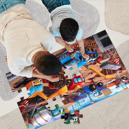 Jumbo Floor Puzzle for Kids,48 Piece Construction Site Jigsaw Puzzle - style: Construction Site