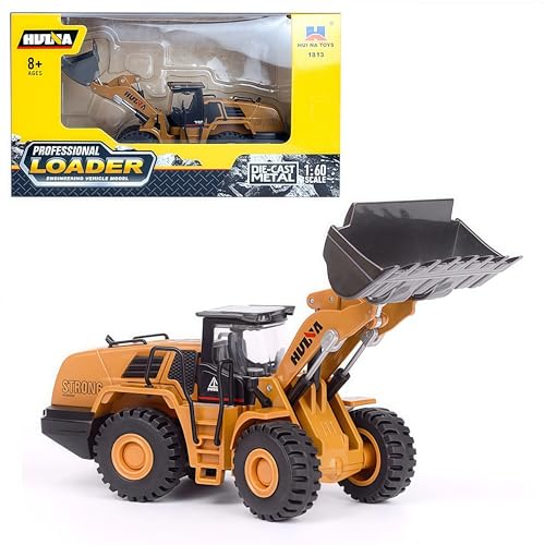 Gemini&Genius Small‑Size Wheeled Loader Heavy‑Duty Construction Site Toy - color: 1:60 Loader