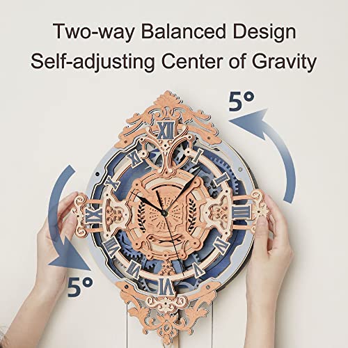 ROKR 3D Wooden Puzzles for Adults, Wooden Puzzle Clock, Mechanical Building Model Kits, DIY Model Kits Brain Teaser Puzzles, Crafts/Hobbies/Gifts for Teens (Romantic Notes Clock)