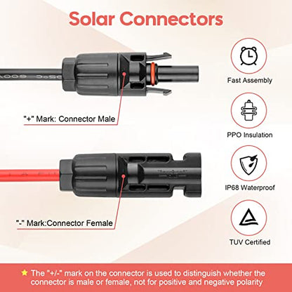 10AWG Solar Panel to Anderson Connector Adapter Extension Cable,1.6FT - size: 1.6FT