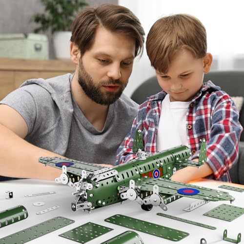 Lucky Doug STEM Building Projects Model Airplane Set - 389 Pieces STEM Project Building Toys for Kids Ages 8-12, Assembly Science Kit Educational Army Toys Gift for Kids Boys 8 9 10 11 12-16 Years Old - style: 8805