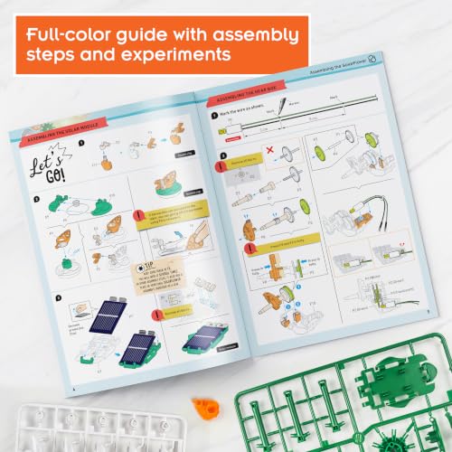 Thames & Kosmos SolarFlower Golden Sunrise STEM Kit | Build a Motorized Solar-Powered Flower with Spinning, Colorful Petals, Educational Gift for Kids Ages 8+, Adults - color: Golden Yellow