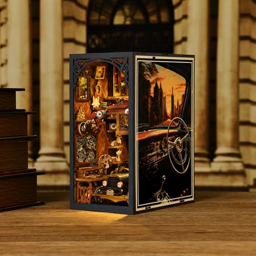 Book Nook Kit, Book Nook Kits for Adults DIY Booknook Model Build - color: Car Players