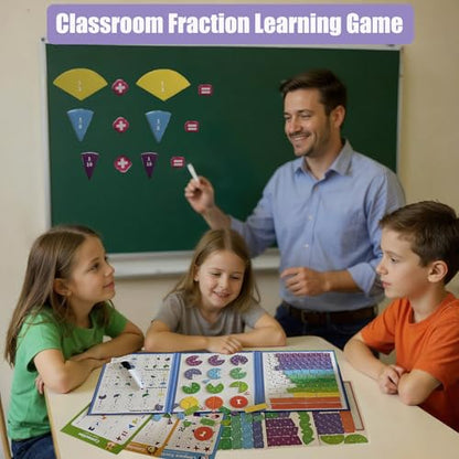 Magnetic Fraction Demonstration Book – 164CPS Magnetic Fraction Learning Tiles Montessori Manipulatives for Elementary School, Fraction Educational Puzzle for Classroom & Homeschool Toys for Kids