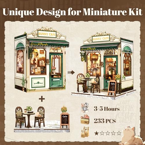 Fsolis Book Nook Kit Miniature House (Sunny Cafe) - color: Sunny Cafe