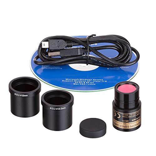 AmScope M149C-2L-E Digital Compound Monocular Microscope, 0.3MP Camera - style: M149C-2L-E