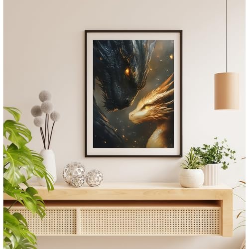 5D Diamond Painting Kits for Adults, Dragons Diamond Art Kits 12x16 in - color: KM206-1