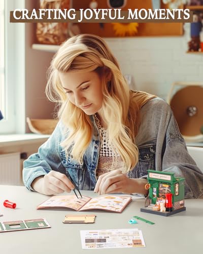Rolife DIY Mini Building House Miniature Kit-Century Post Office, Miniature Lifestyle Mini Bookshelf Decoration, DIY Hobbies/Gifts for Craftsman (Century Post Office) - style: DS - Century Post Office