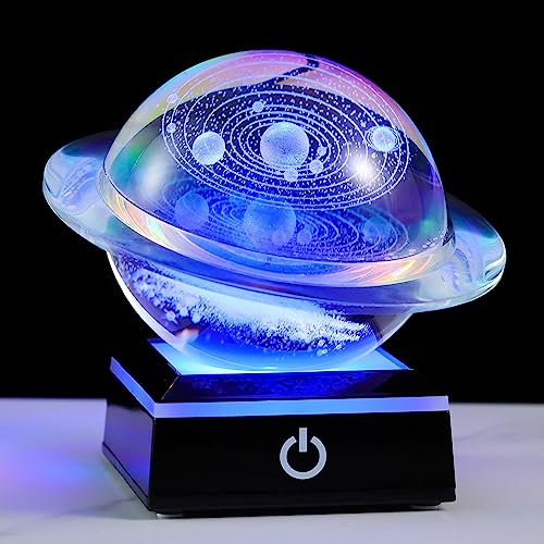 Qianwei 3D Solar System Model Galaxy Crystal Ball Astronomy Gift Room Decor - style: Solar System & Galaxy Crystal Ball
