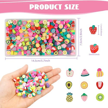 180 Pcs Colorful Fruit Polymer Clay Beads for DIY Bracelet, Necklace, Earring Making - color: 180 Pcs Colorful Fruit