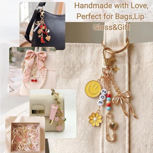NewOasis 768Pcs Keychain Making Kit,DIY Bag Charm Kit,Huge Variety - color: Gold-768pcs kit