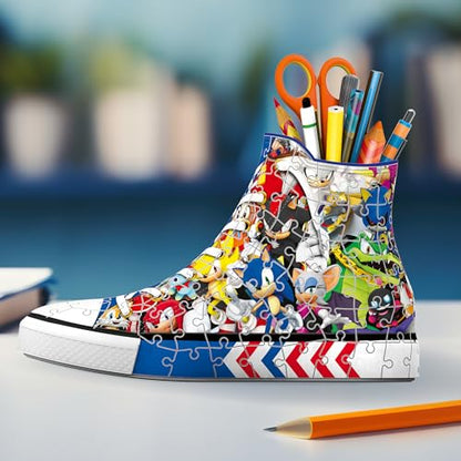 Ravensburger Sonic The Hedgehog Sneaker 3D Puzzle | Unique Collectible Puzzle with 108 Pieces | Fun for Sonic Fans | No Glue Needed