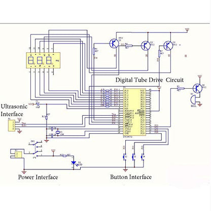 Ultrasonic Ranging Alarm Learn to Solder Electronics Kit for Soldering Practicing DIY Kit with HC-SR04 Ultrasonic Sensor Module