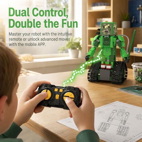 RC Robot Building Kit, 5in1 STEM Coding Robot Toy with APP & Remote Control