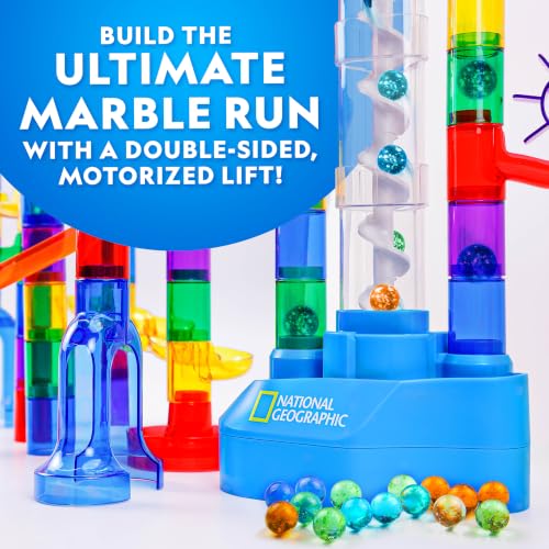 National Geographic Glow-in-the-Dark Motorized Marble Run for Kids 8-12 - style: 100-Piece Glow-in-the-Dark Marble Run